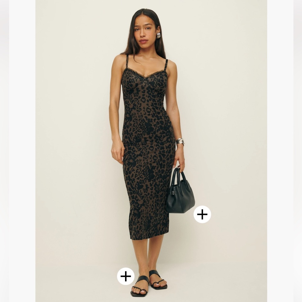 Reformation Cesca knit leopard print dress